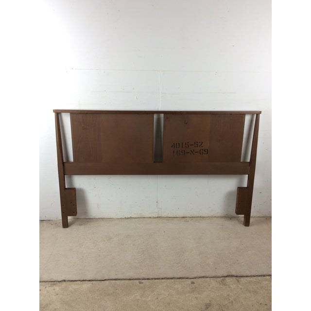 Mid Century Modern Full Size Walnut Headboard With Turned Wood Frame For Sale - Image 17 of 17