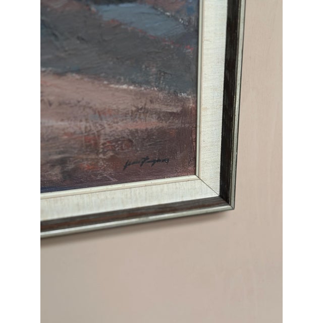 Jean Ragnar, Village Street with Houses, 1960s, Oil Painting on Canvas, Framed For Sale - Image 12 of 18