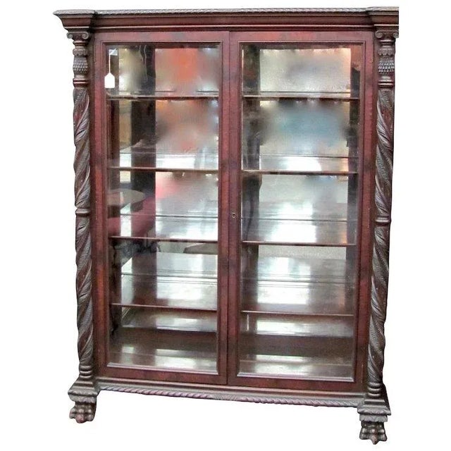 Wood 1900s Mahogany China Cabinet For Sale - Image 7 of 7