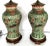 Antique Chinese Ming Dynasty Famille Verte Phoenix Vase Table Lamps - a Pair The brass lids of each vase could use...