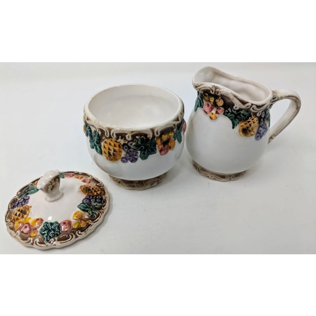 Vintage 1950s European Ceramic Sugar and Creamer Set - Two (2) Pieces For Sale - Image 4 of 11