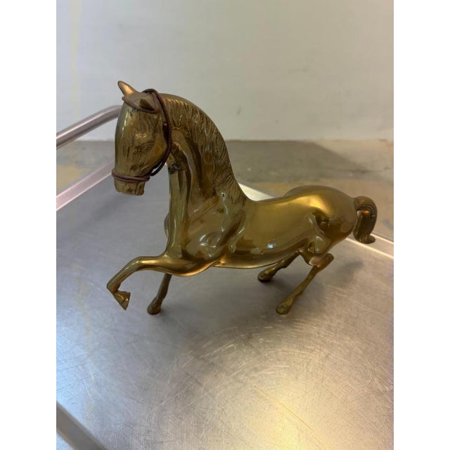 Large Vintage Brass Horse For Sale - Image 3 of 11