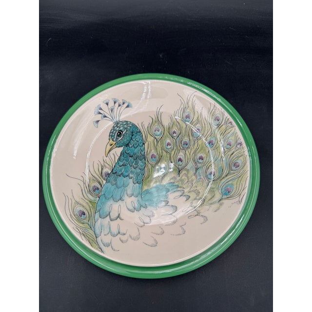 Ceramic Accent Salad Plates Edie Rose Home Peacock Collection 9 1/8" Brand New - Set of 4 For Sale - Image 7 of 10