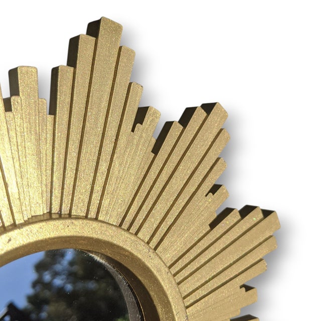 Small Gold Sunburst Wall Mirror For Sale In Charlotte - Image 6 of 7