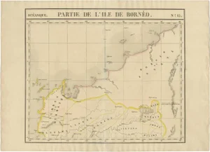 Antique Map of Borneo and Malaysia by P.M.G. Vandermaelen, 1827