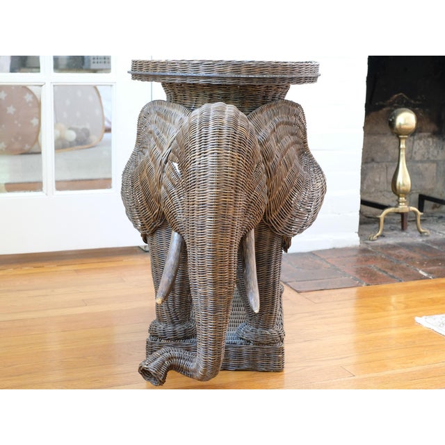 Mid 20th Century Large Wicker Italian Elephant Table For Sale - Image 5 of 6