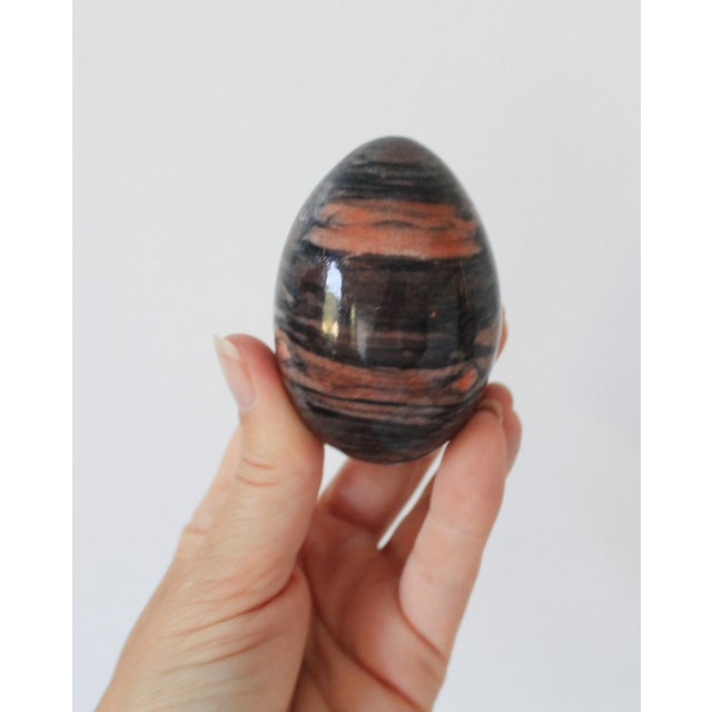 Stone Vintage Polished Marble Stone Eggs S/7 For Sale - Image 7 of 9