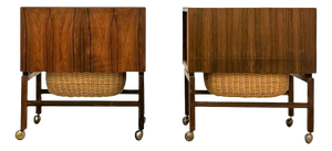 Rosewood Sewing Tables attributed to Erling Torvits, 1960s, Set of 2