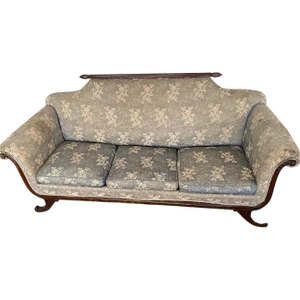 20th Century Duncan Phyfe Brocade Green Upholstered Sofa