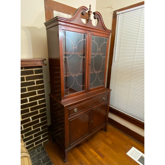 Vintage Brown Wood Versatile China Cabinet Display Cabinet Bookcase For Sale - Image 16 of 16