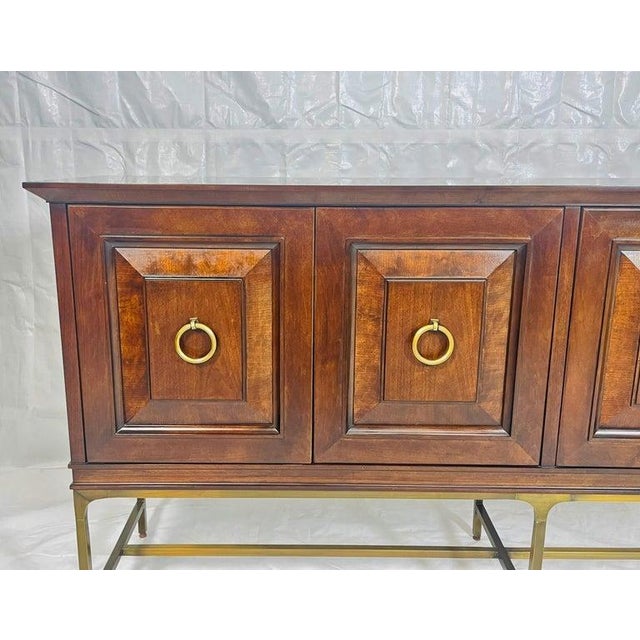 Walnut and Brass Credenza by Century Furniture, Made in the United States For Sale - Image 12 of 18