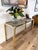1970s Hollywood Regency Brass Console Table With Smoked Glass Top and Waterfall Edges For Sale - Image 5 of 9