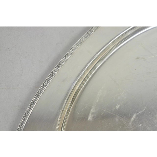 Metal Vintage Victorian Benedict Hammer Craft 302 Silver Plated Harvest Serving Tray For Sale - Image 7 of 11