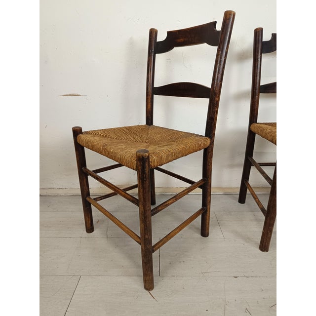 Rustic Straw Chairs, Set of 4 For Sale - Image 13 of 18