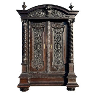 Renaissance Oak Cabinet, 1870s For Sale