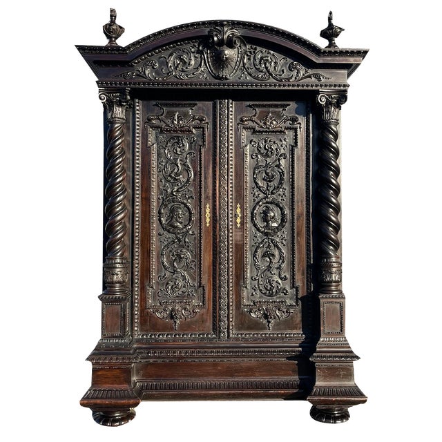 Renaissance Oak Cabinet, 1870s For Sale