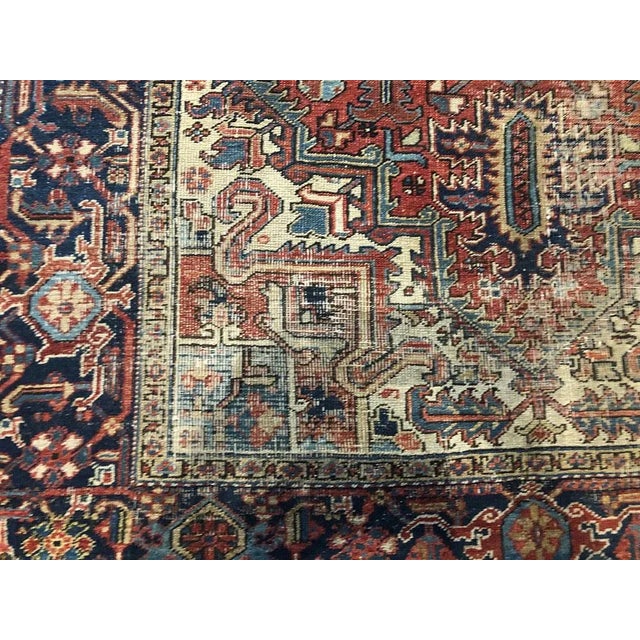 1920s Antique 6'x9' Distressed Heriz Area Rug For Sale - Image 4 of 9