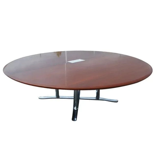 Nicos Zogarphos for Zogaphos Walnut Round Conference Table For Sale In Houston - Image 6 of 6