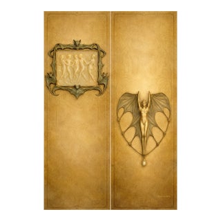 Large Art Nouveau Jewelry Study "The Aureate Oracle" – 40" X 60" Fine Art Print on Brushed Metal For Sale