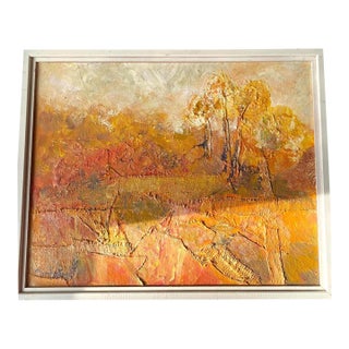 1970 Abstract Expressionist Landscape by Barbara Ann Clinkston (1931–2022) For Sale