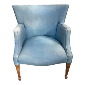 1950s Mid Century Blue Barrel Chair