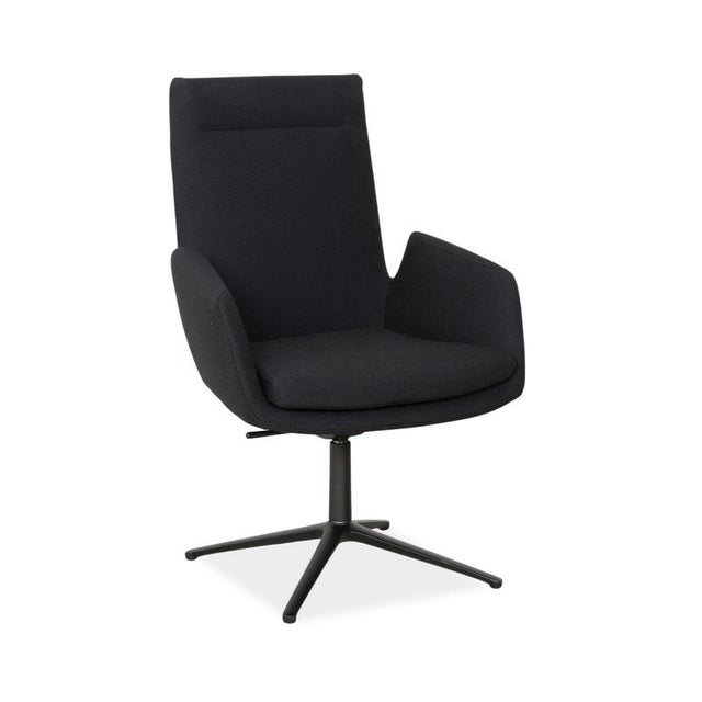 Gray Cordia Swivel Chairs in Dark Grey and Blue Fabric from Cor, Set of 4 For Sale - Image 8 of 13