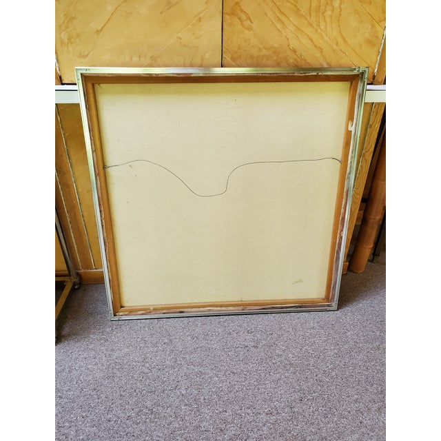 1970s Mid Century Vintage Signed Abstract Painting Pastels, Framed For Sale - Image 9 of 9