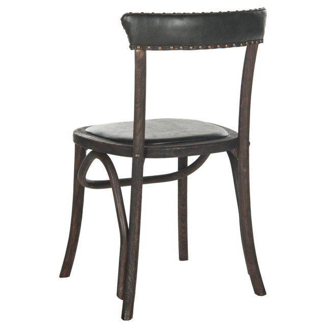 Kenny 19''H Side Chair with Brass Nailheads in Antique Black & Dark Umber - a Pair For Sale - Image 4 of 6