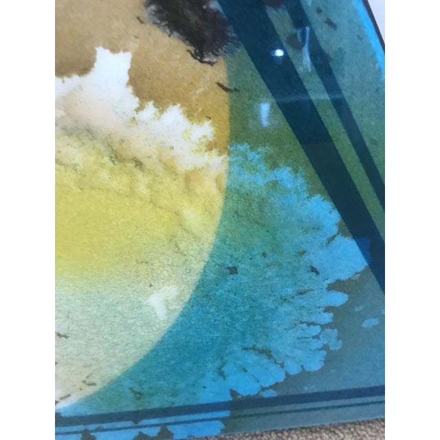 1970s Mid-Century Modernist Triangular Poured Acrylic Resin Abstract For Sale - Image 4 of 7