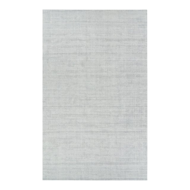 Rug & Kilim’s Oversized Textural Rug in Light Gray and Blue Tones & Striae -11'x18' For Sale