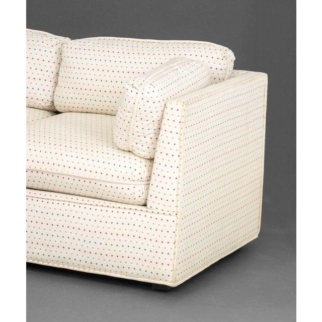Modern Geometric Linen Upholstered 3-Seat Sofa For Sale In New York - Image 6 of 18