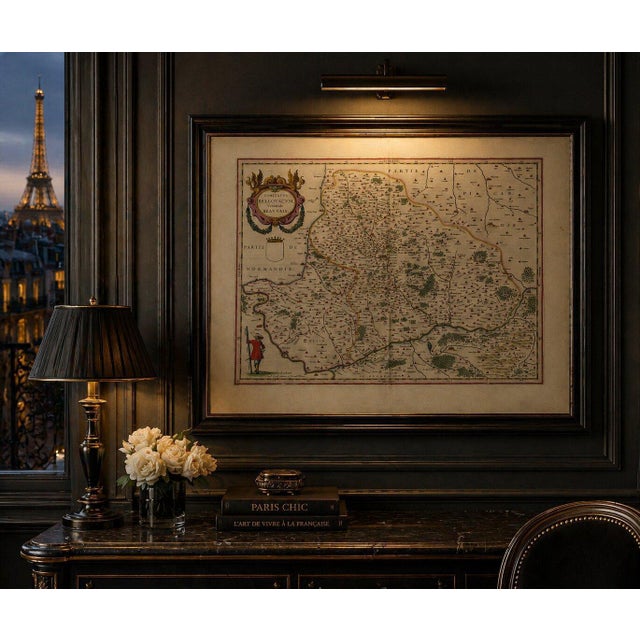 Contemporary Willem Janszoon Blaeu, Map of Beauvais, Picardy, France, 1642 For Sale - Image 3 of 11