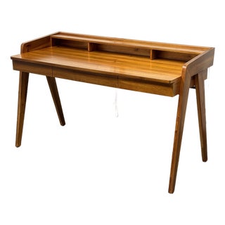 Jannis Ellenberger for Cb2 Drommen Acacia Wood Desk For Sale