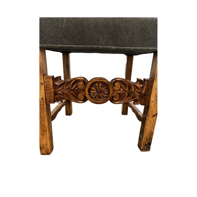 Wood 19th Century Spanish Baroque Giltwood & Mohair Upholstered Side Chair For Sale - Image 7 of 9