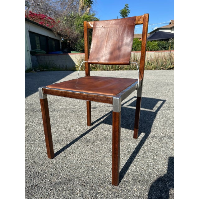Mid-Century Modern Zele Marcus and Alexis Style Leather Chair For Sale - Image 3 of 11