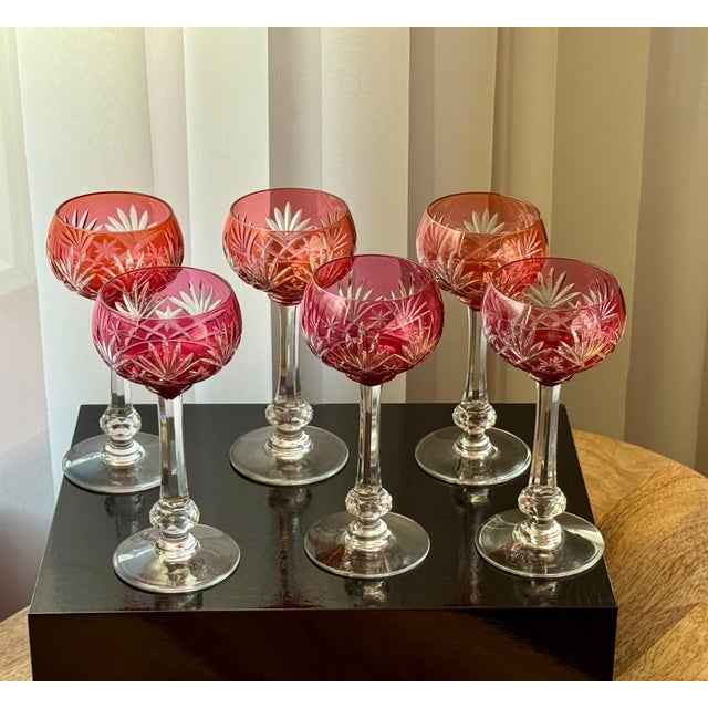 French Massenet Crystal Hock Glasses by Saint-Louis, 1920, Set of 6 For Sale - Image 13 of 18