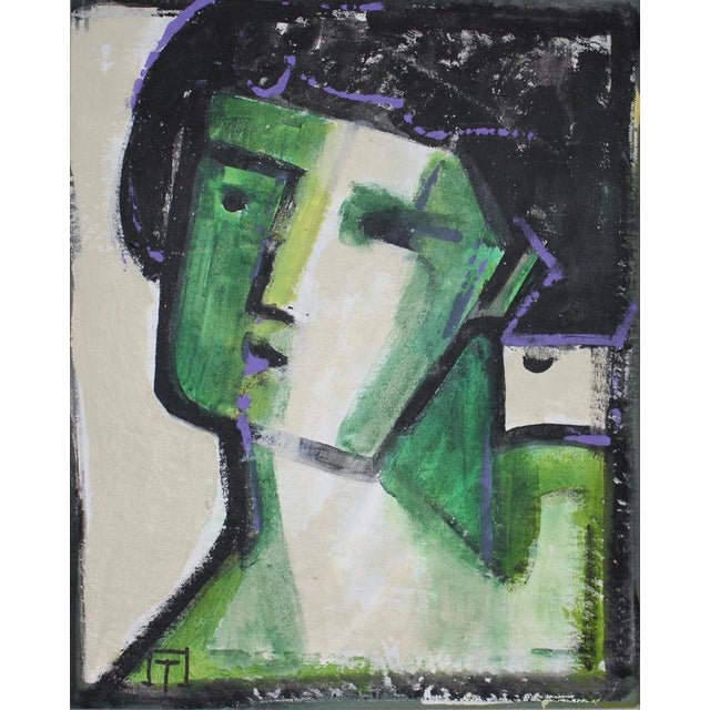 Hidden portraits xxviii', acrylic on canvas mounted on board, florentine school (circa 1980s-90s). This gallery has...
