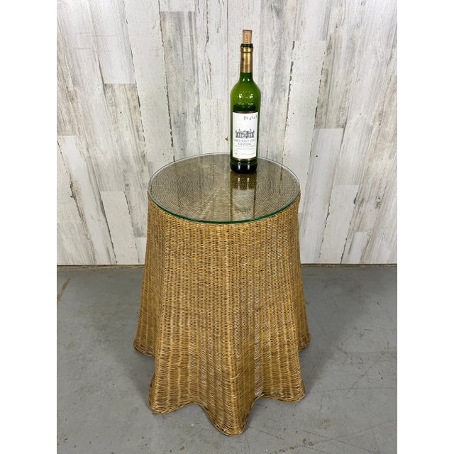 Trompe l'Oeil Draped Wicker "Ghost" Side Table For Sale - Image 12 of 13