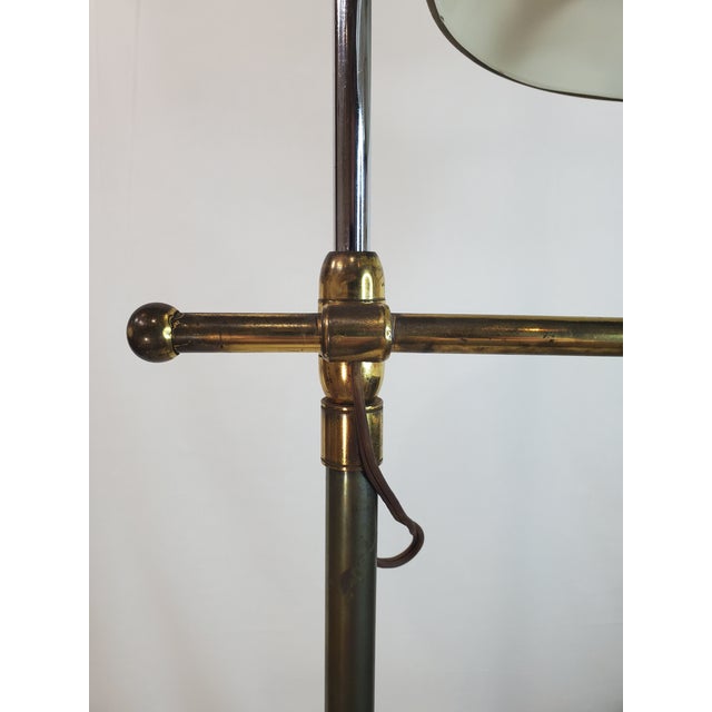 Metal Art Deco Gerald Thurston Swing Arm Flying Saucer Floor Lamp 1950s, Unmarked For Sale - Image 7 of 12