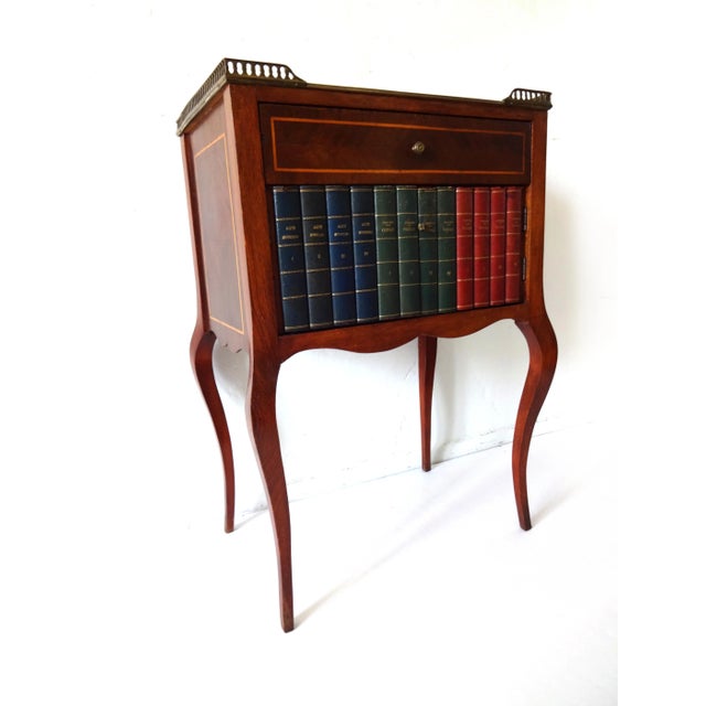 20th Century French Marquetry and Leather Faux-Book Front Tables - a Pair For Sale In San Francisco - Image 6 of 13