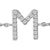 Contemporary 10K White Gold Diamond Accent "M" Initial Charm and Link Bracelet For Sale - Image 3 of 6