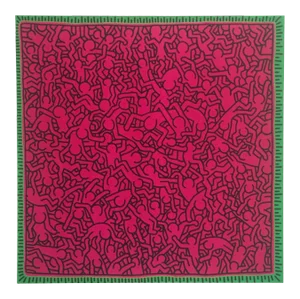 Keith Haring Foundation Pop Art Offset Lithograph Print " Untitled Pink People " 1984