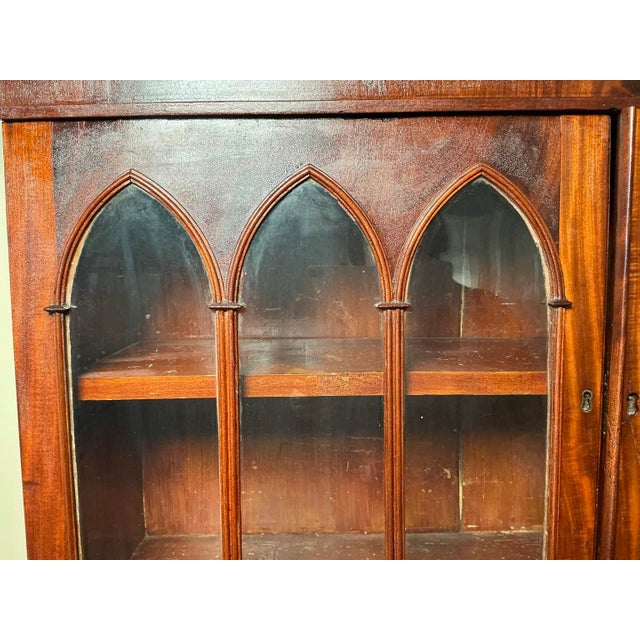 Antique American Federal Style Flame Mahogany Secretary-Bookcase Early 1800 For Sale - Image 11 of 17