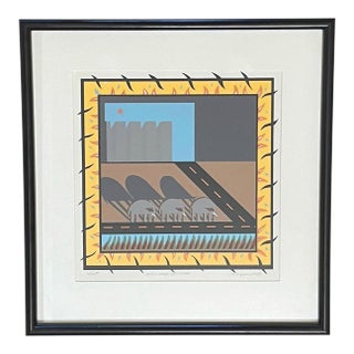 Roger Brown M Brown "It's a Jungle Out There" Signed Wood Cut 1988 For Sale
