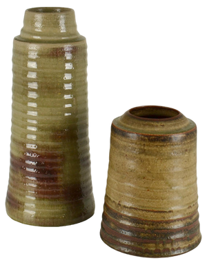 Tall Mid-Century Ceramic Studio Vases in Earth Tones attributed to Mobach, 1970s, Set of 2