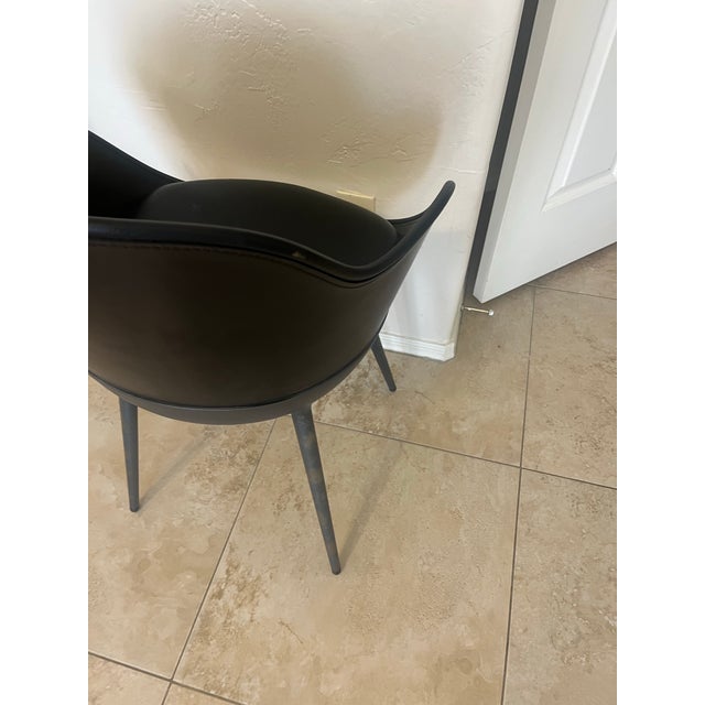 Textile Mid Century Dining Chair in the Style of Dakota Chair by Paolo Rizzato for Cassina For Sale - Image 7 of 12