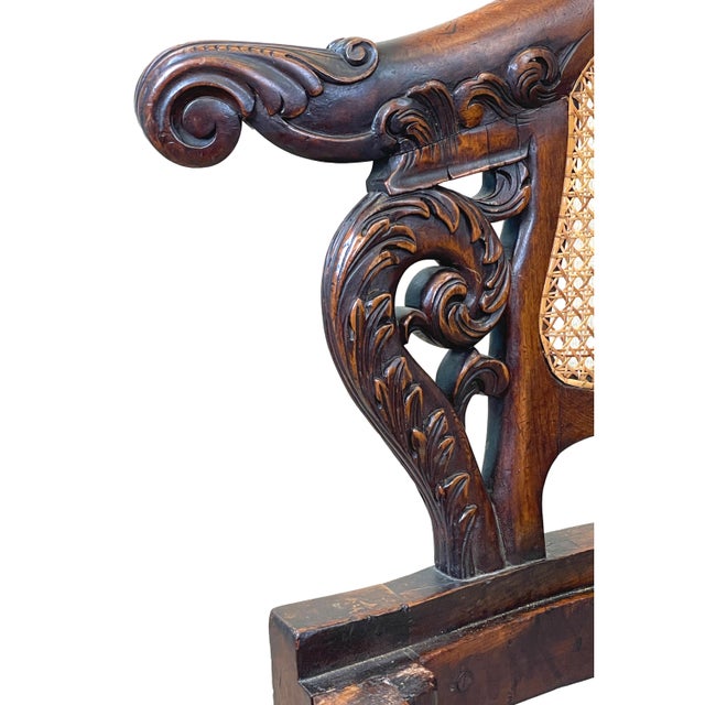 Brown Antique Mahogany Bürgermeister Desk Chair, 1860 For Sale - Image 8 of 12