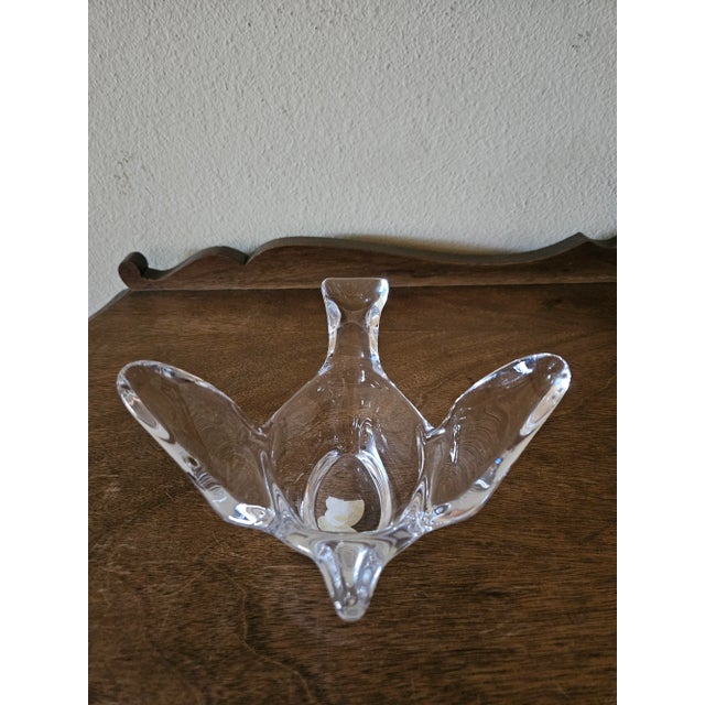 Vintage Princess House French lead crystal dove trinket/candy/nut dish.