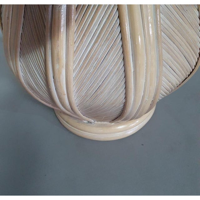 Pencil Reed, Rattan and Bamboo Bell Flower Side Table For Sale - Image 6 of 18