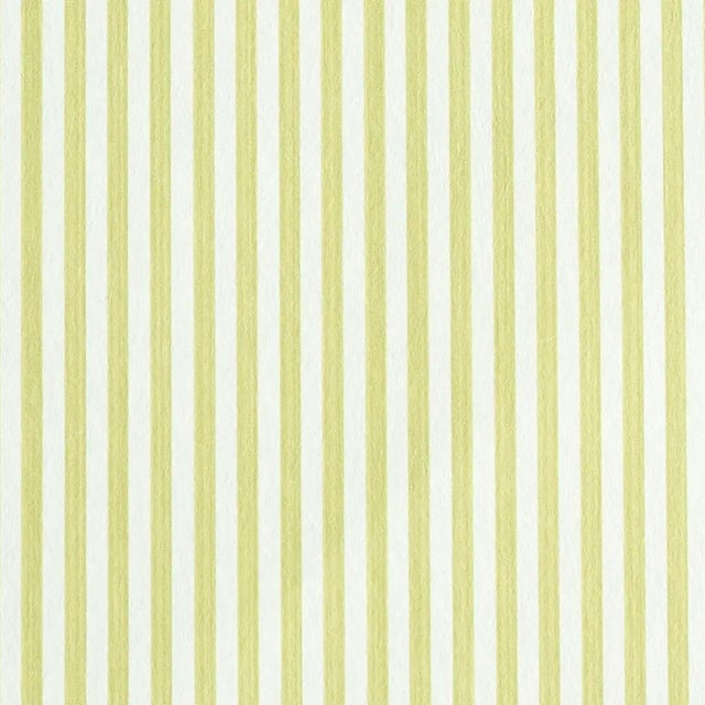 Schumacher Sample - Schumacher Edwin Stripe Narrow Wallpaper in Citron For Sale - Image 4 of 4